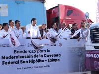 Armenta Mier encabeza banderazo de inicio a modernizaci&oacute;n de carretera federal San Hip&oacute;lito-Xalapa