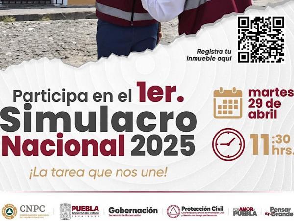 Invita Gobierno del Estado a sumarse al primer “Simulacro Nacional 2025”