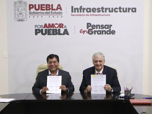 Secretaría de Infraestructura e ISSSTEP firman convenio para obra a favor de derechohabientes