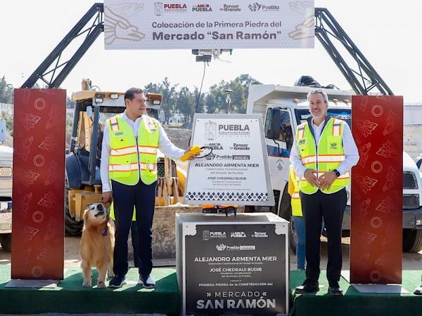 Encabezan Armenta y Chedraui colocación de la primera piedra del Mercado de San Ramón
