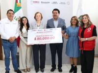 Bienestar entrega donativo a Cruz Roja para fortalecer su labor