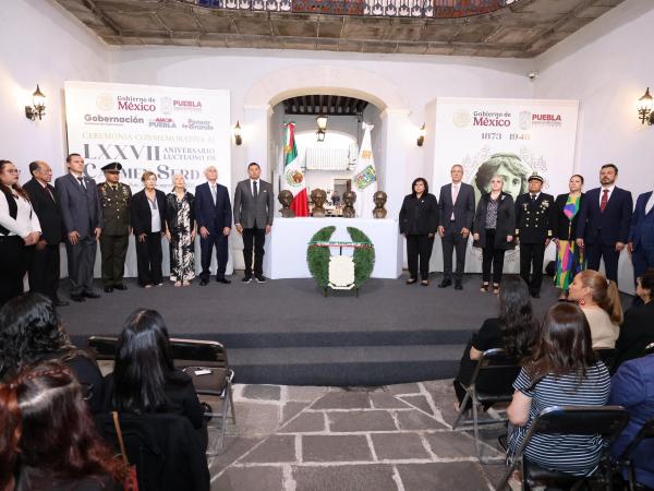 En memoria de Carmen Serdán, luchadora social, el Gobierno de Puebla reafirma su compromiso con protección a las mujeres