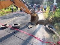 Atiende Gobierno Estatal falla en carretera Acuaco &ndash; Huehuetla