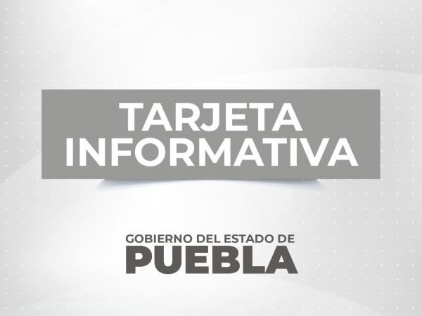 Tarjeta informativa del titular del Ejecutivo Estatal