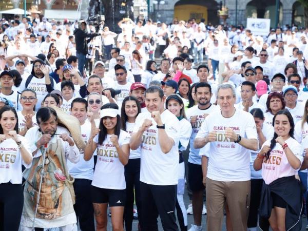 Por la paz y contra las adicciones, Puebla se unió a Clase Nacional de Boxeo de la presidenta Sheinbaum