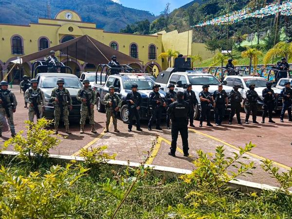Refuerzan SSP y SEDENA acciones operativas en Eloxochitlán