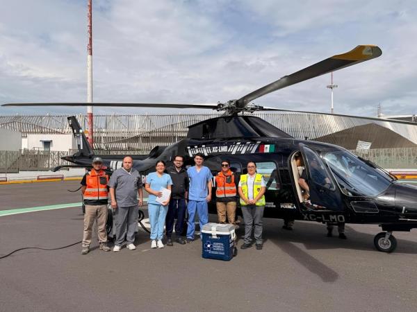Coordinación interinstitucional permite traslado aéreo de órgano donado a CDMX