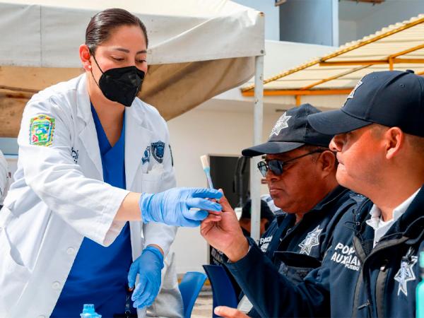 Policía Auxiliar realiza pruebas toxicológicas a guardias policiales