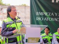 Avanza saneamiento de R&iacute;o Atoyac con faena comunitaria en Xoxtla