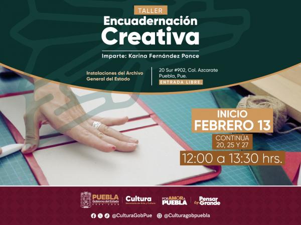 La Secretaría de Arte y Cultura impartirá el taller de encuadernación creativa