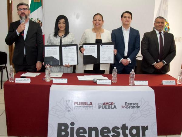Firman convenio de colaboración la Secretaría de Bienestar y la CDH Puebla