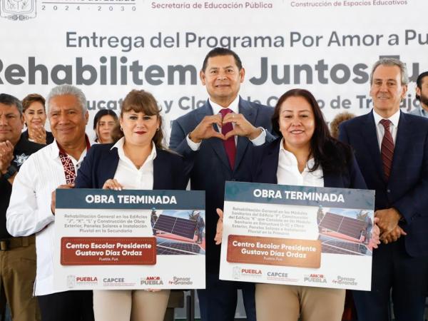 Gobierno de Puebla brinda bienestar y seguridad con dignificación de 107 planteles educativos