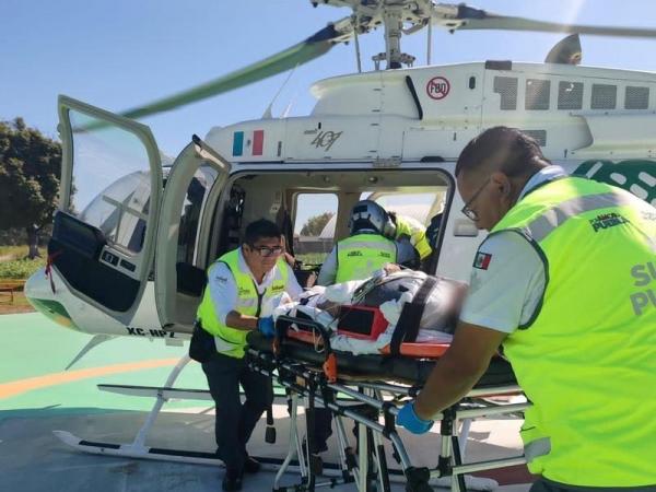 En ambulancia aérea trasladan a mujer embarazada al Hospital de la Mujer