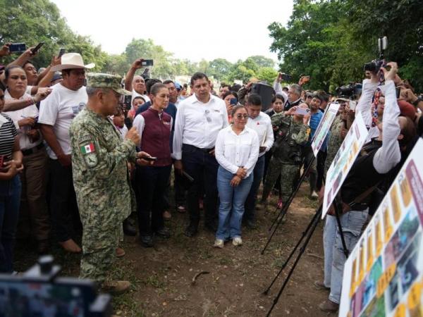 "Estaremos hasta el último momento", presidenta Sheinbaum supervisa trabajos en Pantepec